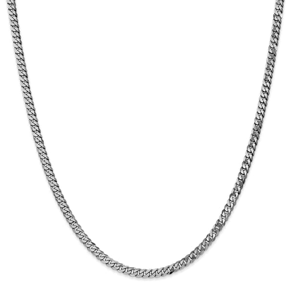 Gold Classics&#40;tm&#41; 3.8mm. 14k White Gold Beveled Curb Necklace - image 