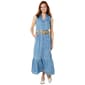 Womens Kathy Ireland Sleeveless Collar Ruffle Hem Belted Maxi - image 1