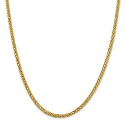 Mens Gold Classics(tm) 4.30mm. 14k Semi-Solid 3-Wire Wheat Necklace