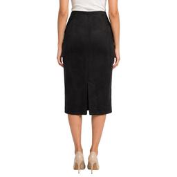Womens Zac & Rachel Solid Suede Midi Skirt with Pockets