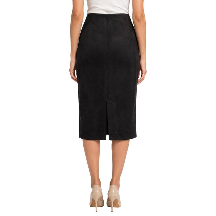 Womens Zac & Rachel Solid Suede Midi Skirt with Pockets