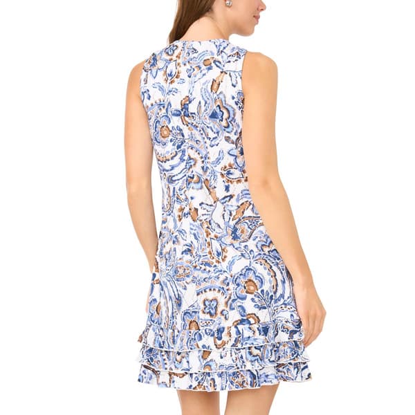 Womens MSK Sleeveless Halter Neck Floral Paisley A-Line Dress