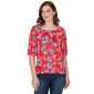 Womens Ruby Rd. French Riviera Square Neck Floral Blouse - image 1