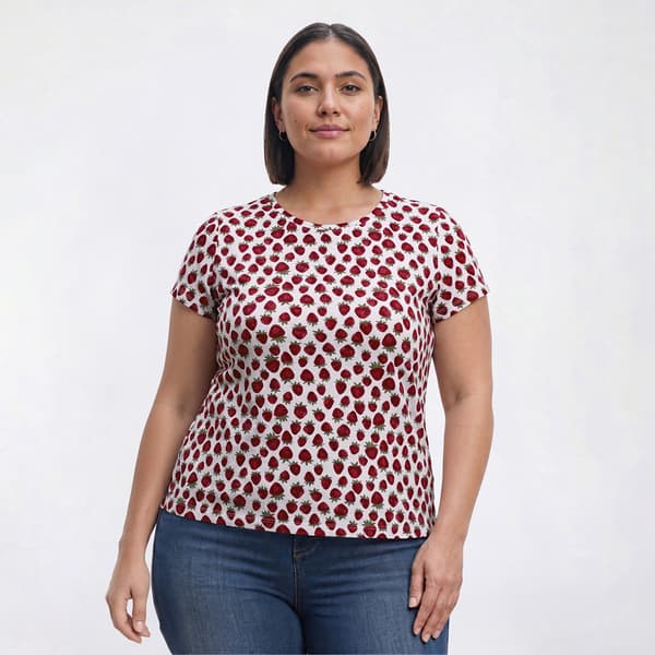 Plus Size Preswick & Moore(R) Short Sleeve Strawberry Tee