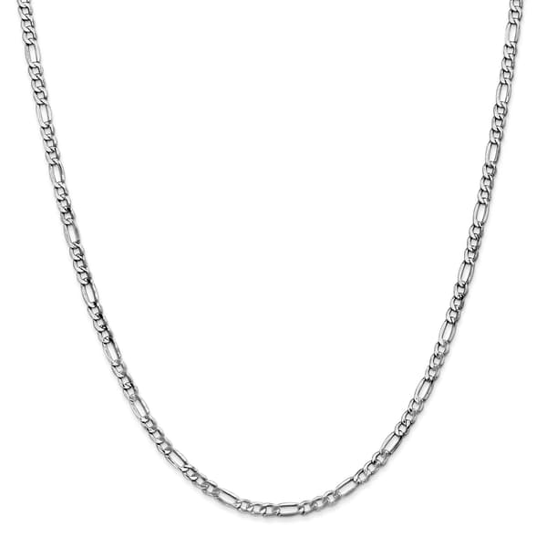 Gold Classics&#40;tm&#41; 3.5mm. 14k White Semi Solid Figaro Necklace - image 
