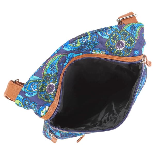Stone Mountain Quilted Lockport Paisley Garden Crossbody - Navy