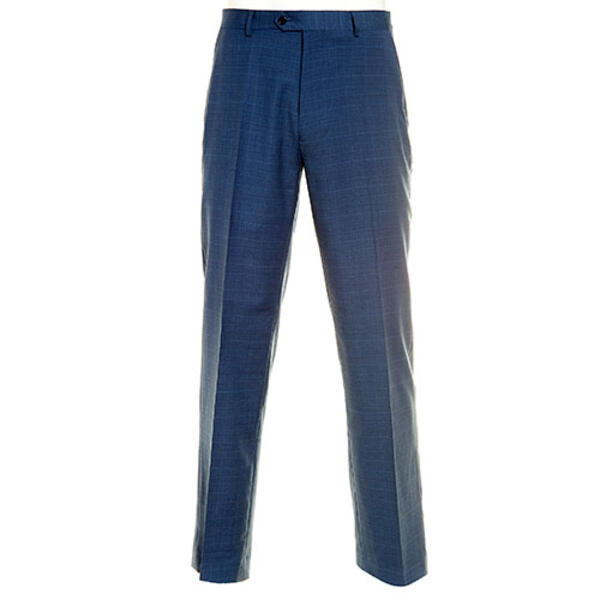 Mens Jones New York Suit Separates Plaid Stretch Pants - Blue - image 