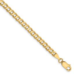 Mens Gold Classics(tm) 3.8mm. 14kt. Open Concave Curb Chain Bracelet