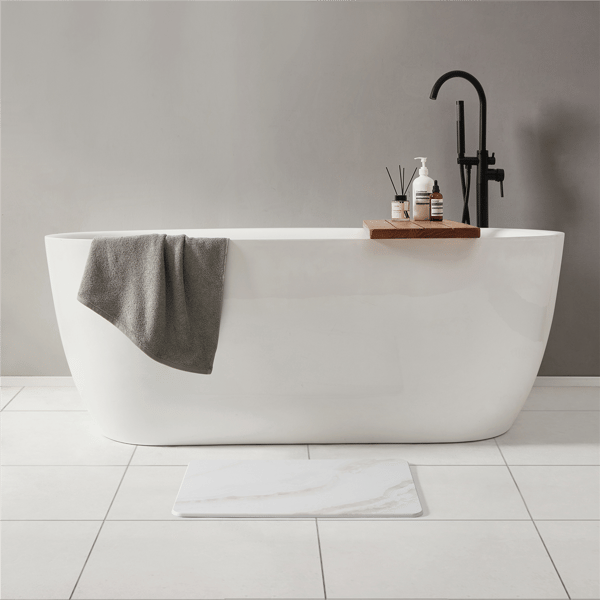 VCNY Home White Marble Diatomite Bath Mat