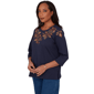 Womens Alfred Dunner Classics Embroidered Leaves Blouse - image 3