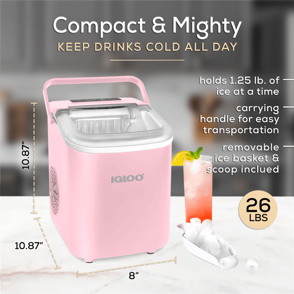 Igloo 26lb. Automatic Self-Cleaning Portable Ice Maker Machine