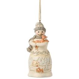 Jim Shore Woodland Snowman Holding Fawn Ornament