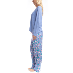 Womens Goodnight Kiss Cherry & Merry Snowman Henley Pajama Set