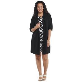 Womens Tiffany & Grey Jacket Print Mock 2Fer Dress - Black/