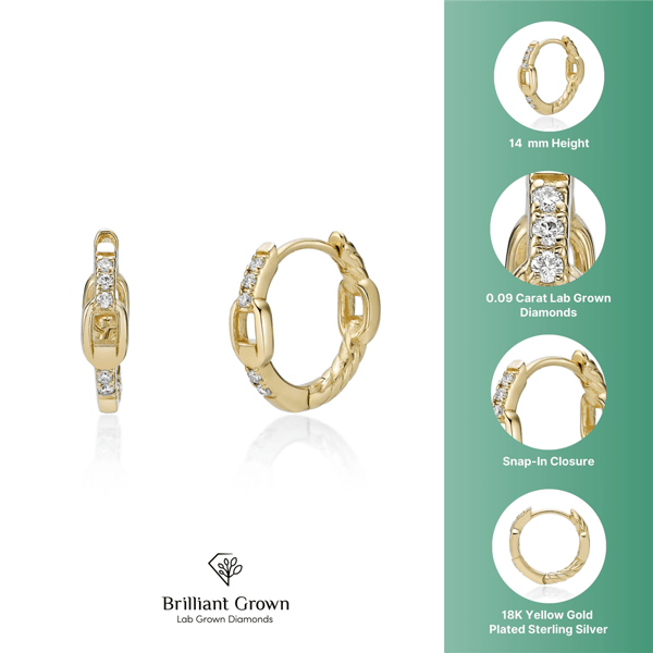 Brilliant Grown 1/10ctw. Lab-Grown Diamond Hoop Earrings