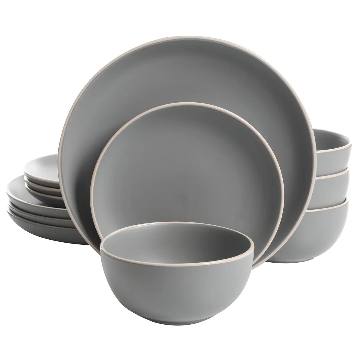Gibson Home Rockaway 12pc. Dinnerware Set - Matte Grey