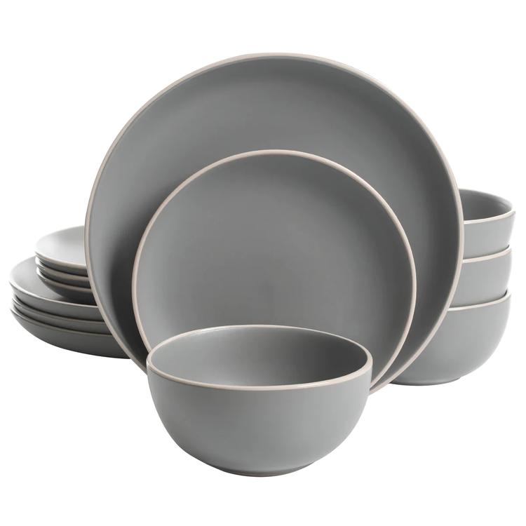Gibson Home Rockaway 12pc. Dinnerware Set - Matte Grey