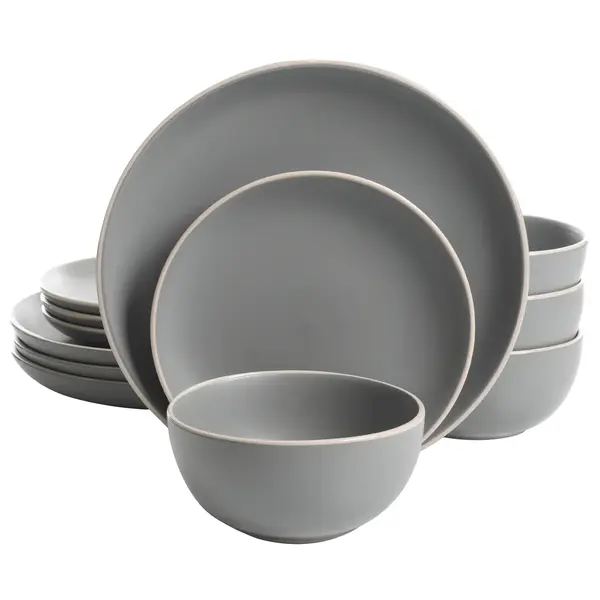 Gibson Home Rockaway 12pc. Dinnerware Set - Matte Grey - image 