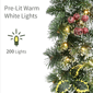 Puleo International 20ft LED Adorned Snowy Silverton Pine Garland - image 4