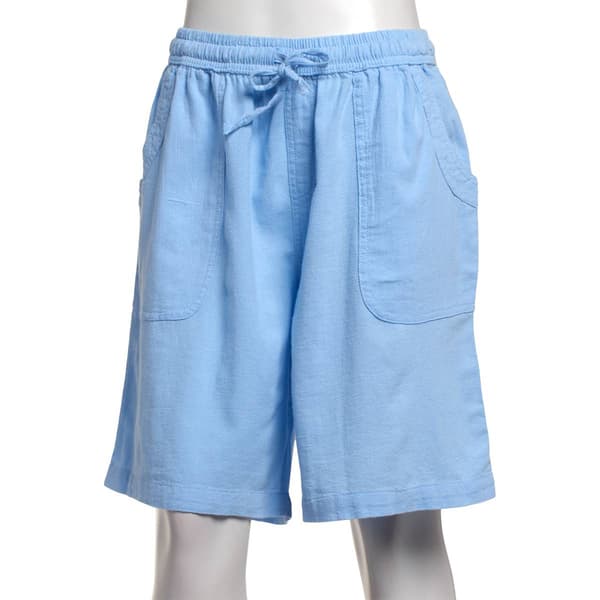 Womens Erika Solid Drawstring Porkchop Pocket Shorts - image 