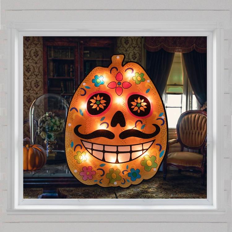 Northlight Seasonal 15in. Lighted Pumpkin Halloween Silhouette