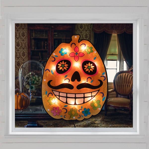 Northlight Seasonal 15in. Lighted Pumpkin Halloween Silhouette