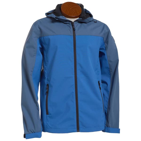 Mens Hawke & Co. Lightweight Color Block Rain Jacket - Dusty Blue