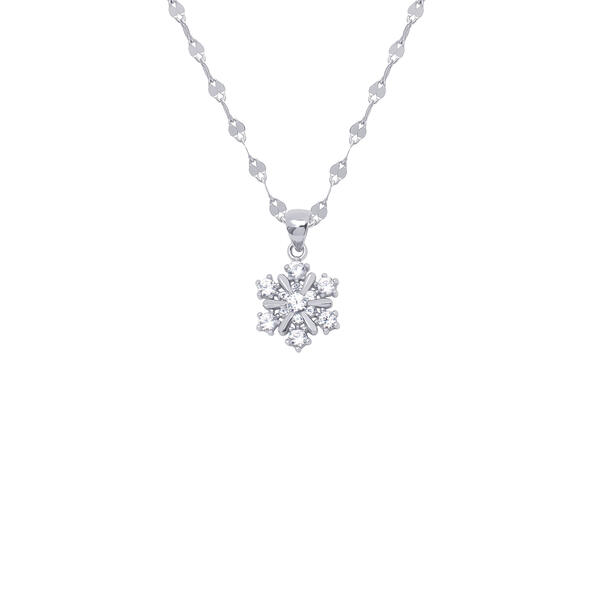 Gianni Argento Sterling Silver Snowflake Pendant Necklace - image 