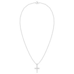 Nova Star® Sterling Silver Lab Grown Diamond Cross Pendant