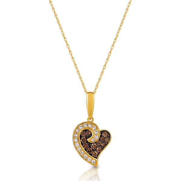 Le Vian Chocolatier&#40;R&#41; Chocolate & Vanilla Diamond Heart Pendant - image 