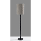 Adesso Amos Floor Lamp with Soft Pleated Oatmeal Linen Shade - image 2