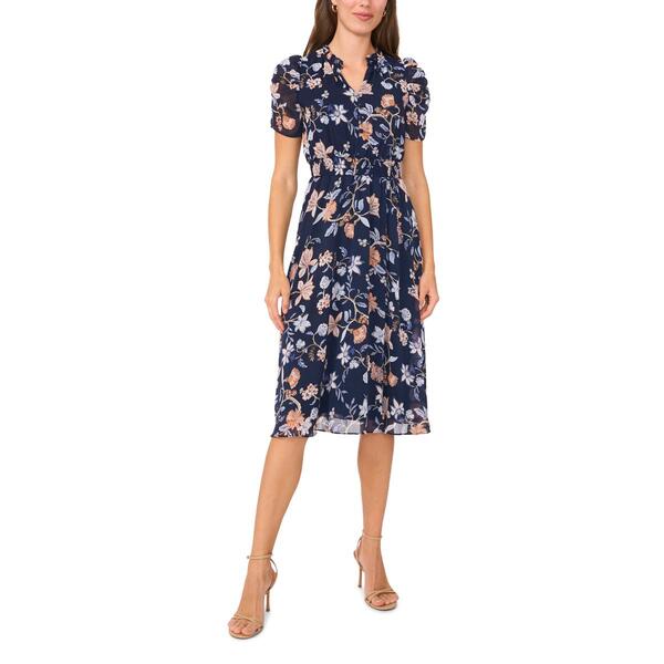 Petite MSK Caterpillar Sleeve Print Midi Dress - image 