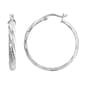 Sterling Silver Round Twist Hoop Earrings - image 1