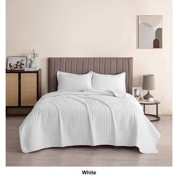 FreshFolds 3pc. Premium Solid Microfiber Quilt Set