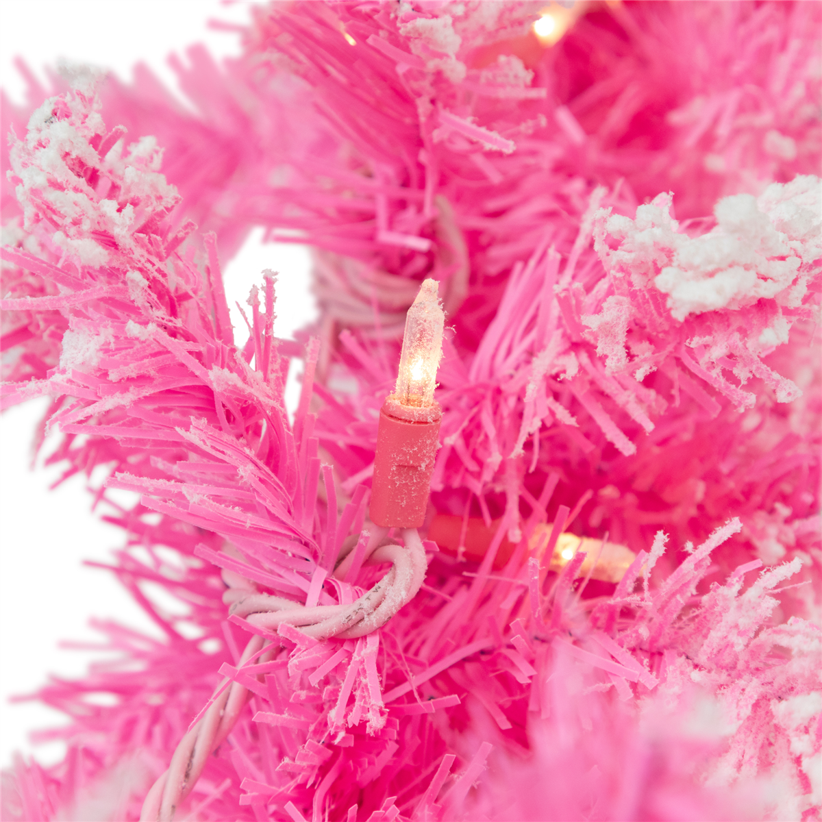 Northlight 9ft. Pink Artificial Flocked Pine Christmas Garland