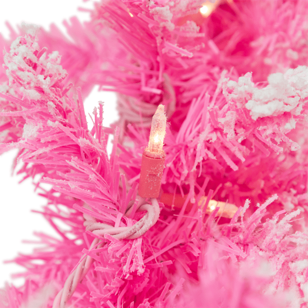 Northlight 9ft. Pink Artificial Flocked Pine Christmas Garland