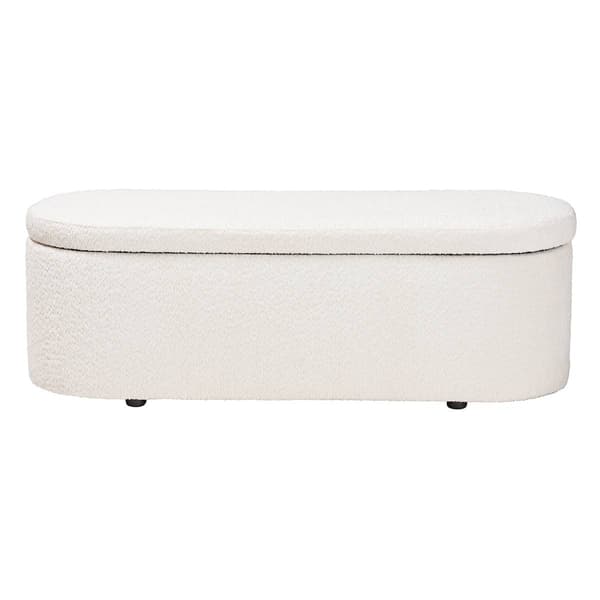 Baxton Studio Lavina Modern Teddy-Bear Fabric Storage Bench