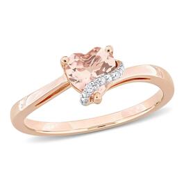 Heart Shape Morganite & Diamond Accent Wrap Ring