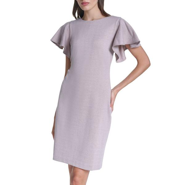 Womens Tommy Hilfiger Flutter Sleeve Herringbone Knit Dress