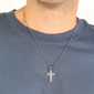 Mens Lynx 1/3ctw. Lab-Grown Diamond Cross Pendant Necklace - image 5