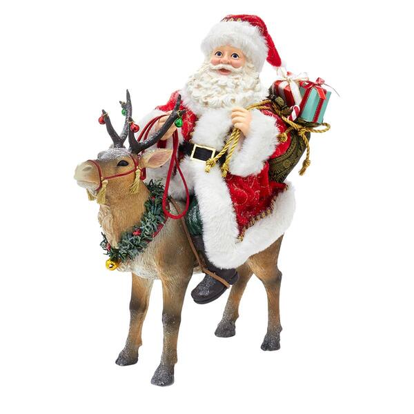 Kurt S. Adler 11.5in. Fabriche&#40;tm&#41; Santa on a Reindeer - image 