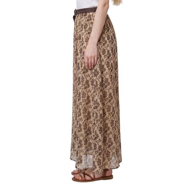 Womens NY Collection Belt Waist Chiffon Floral Maxi Skirt