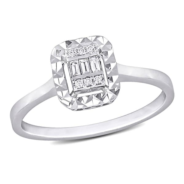 Sophia B 1/8ctw. Baguette Square Diamond Ring