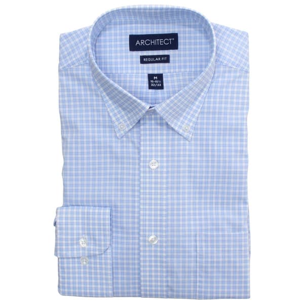 Mens Architect(R) Performance Regular Fit Dress Shirt - Blue Plaid - image 