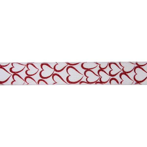 Northlight Seasonal 30ft. Glitter Outline Hearts Craft Ribbon