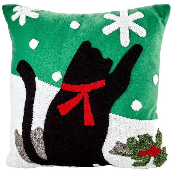Snow Cat Christmas Decorative Pillow - 14x19 - image 