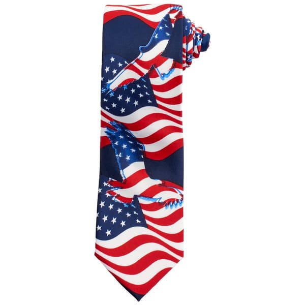 Mens American Lifestyle Flag & Eagle Tie