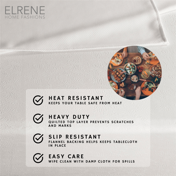 Threadmade Embossed Vinyl Cushioned Flannel Backing Tablepad
