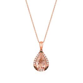 Le Vian&#40;R&#41; 20in. Pear Shape Peach Morganite&#40;tm&#41; & Diamond Pendant