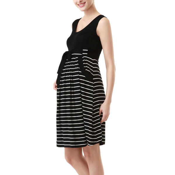 Womens Glow & Grow&#174; Scoop Neck Stripe Maternity A-Line Dress